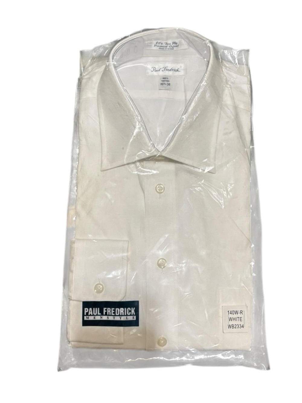 Paul Fredrick White Cotton Dress Shirt Collar 16 1/2 - 36